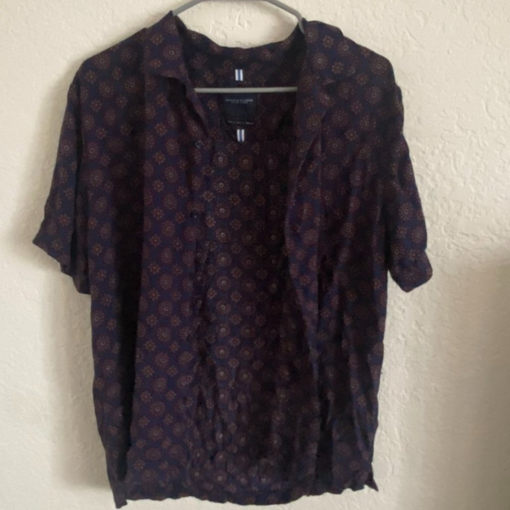 Denim and Flower Button up